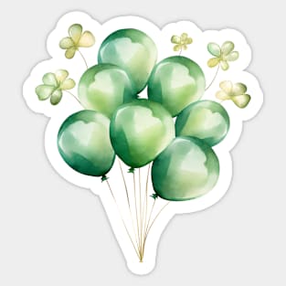 St Patrick's Day Party Balloons and Clover Sticker